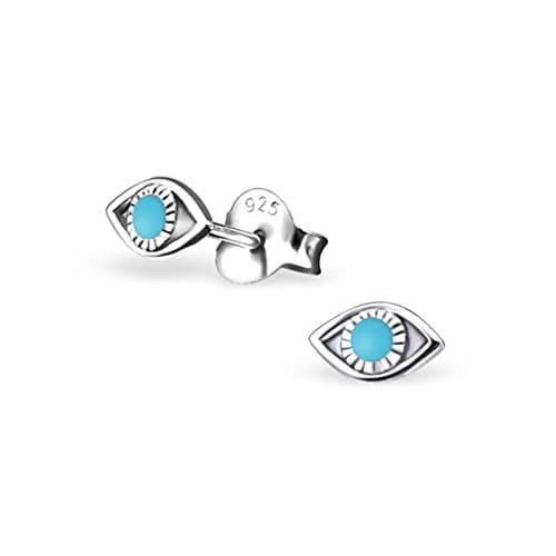 Liara - Evil Eye Plain Ear Studs 925 Sterling Silver. Polished And Nickel Free