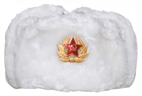 Russian Winter Cap White with Badge