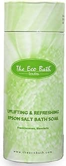 Eco Bath London Uplifting and Refreshing Epsom Salt Bath Soak - Tube 1kg, Magnesium Bath Salt Infused with Frankincense and Mandarin Essential Oils, Epsom Bath Salts for Refreshing