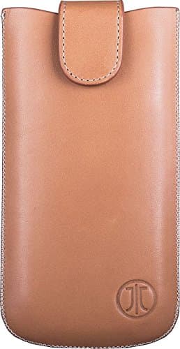 JT Berlin SlimCase Premium case for Apple iPhone 6/6S, Samsung Galaxy S5 mini etc. - cognac [Size 2ML | handmade | belt loop | "Easy Release" function] - 10016