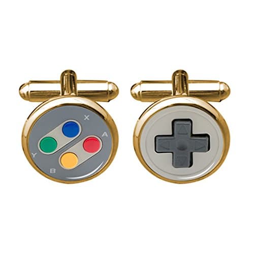 FOOG Game Controller Cufflinks, Video Game console Controller Gamepad Gamer Silver Christmas Gifts (Golden Plated)