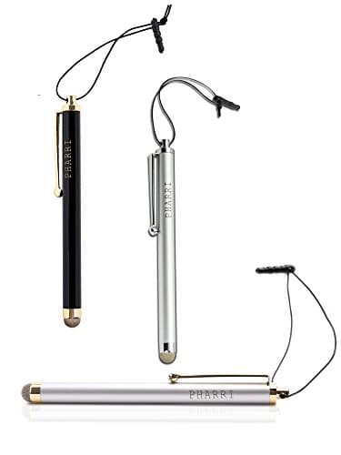 PHARRI 3-Pack Executive Stylus Pen Microfiber Mesh Tip for All Capacitive Touch Screen Smart Phones and Tablets(BGS)
