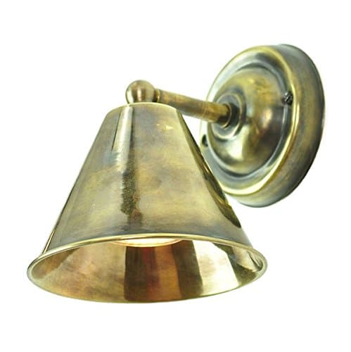 Limehouse 1900-6-WS-AB+LB4 Map Room Wall Light with LB4 Bulbs, Brass, Antique Brass