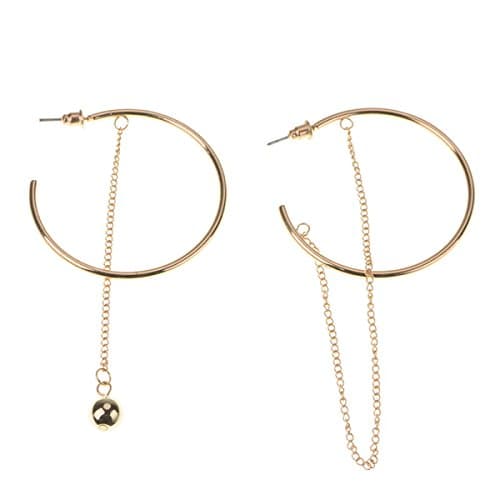 Personalized Creative Alloy Large Circle Geometric Earrings,Gold-L