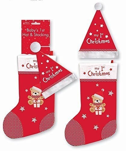 Baby's 1st Christmas Hat and Stocking Set