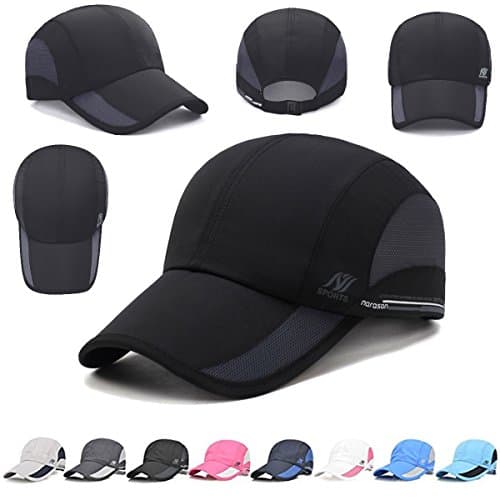 Golf Mesh Cap - Quick Dry,Waterproof Breathable Mesh, UV Protection - Unisex Adjustable Baseball Hat for Sports Running Fishing Hiking Outdoor - M&amp;H (Black)