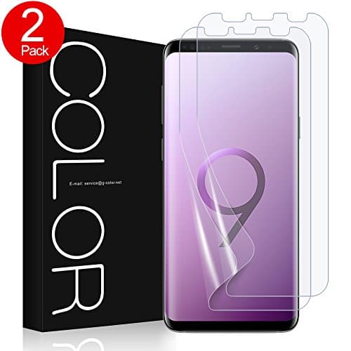G-Color Galaxy S9 Plus Screen Protector, Wet Applied TPU Film Case Friendly No Edge Lifting Bubble Free Screen Protector for Samsung Galaxy S9 Plus (2 Pack)