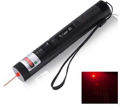 Super Bright Tactical L-a-s-e-r Pen Flashlight, Rechargeable (18650 Rechargeable Battery Included), Travel Outdoor Flashlight -Ships from USA (Red)