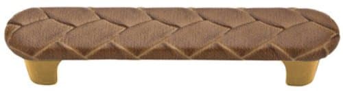 Knobware C3387 3-3/4-Inch Turtle Upholstered Collection Handle Pull, Burnished Brass