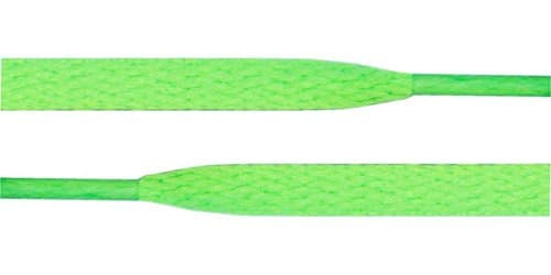 Flat Shoelaces 5/16" Wide Solid Colors Several Lengths for Sneakers and Shoes (54"(137cm), Neon Green)