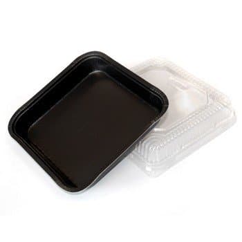 Black 8" x 8" X 1.25" SBS Sheet Baking Trays