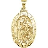 14K Yellow-Hollow St. Christopher Medal