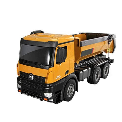 FLYBOK 2.4GHz Remote Control Construction Dump Truck, RC Dump Truck Toy, Construction Toys Vehicle, RC Truck Toys, Big Heavy Duty Metal Construction Truck 1:14 Scale, Gift for Kids Children