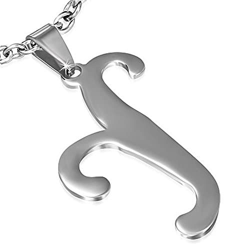 Stainless Steel Cursive Initial Alphabet Y Charm Pendant