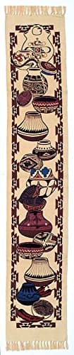 Southwest Cotton Stencil Table Runner/ Wall Hanging---Pottery