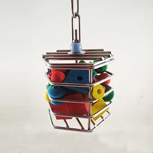Multi-function Foraging Parrot Toys Parrot Feed Device Stainless Steel Food Basket Supplies Bird Feeders