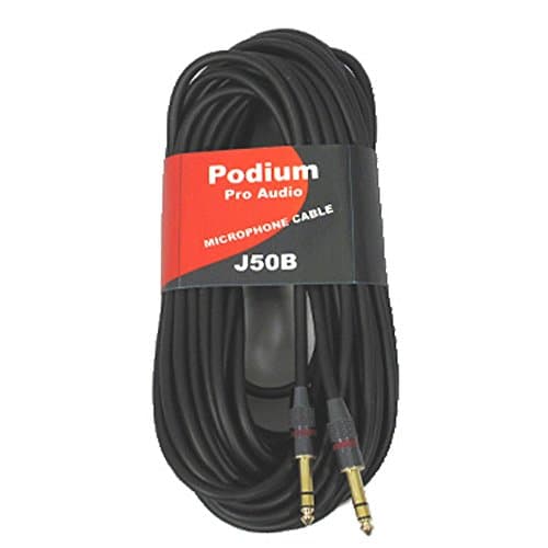 Podium Pro J50B Balanced 50 Foot Studio Cable 1/4" Jack to 1/4" Jack Cord