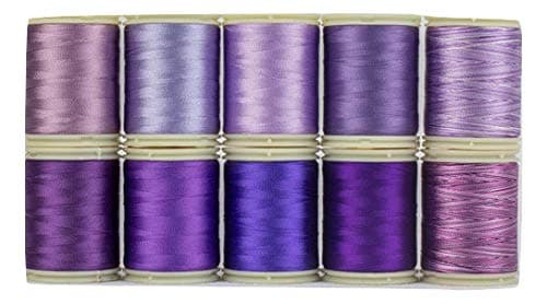 WonderFil, Specialty Threads, Splendor, 2-Ply Rayon Versatile Thread, 40wt, Purple - Set of 10