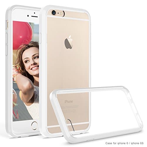 iPhone 6 case,iPhone 6S case AUMI Crystal Clear Shock-Dispersion Technology Scratch Resistant Bumper Case with Clear Back Panel for iPhone 6 6S (White)