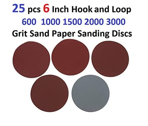 25 pcs 6 Inch Hook and Loop 600 1000 1500 2000 3000 Grit Sand Paper Sanding Discs