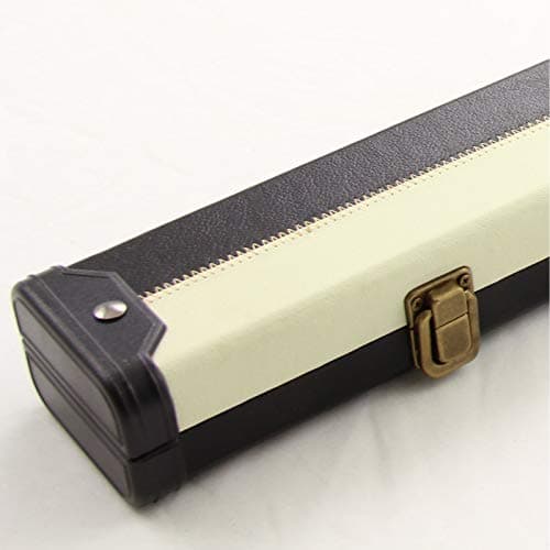 J8B Luxury BLACK AND WHITE 2pc Leather Patch Effect Snooker Pool Cue Case
