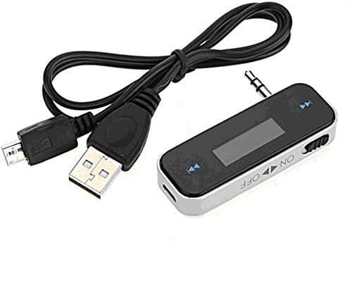 KinStore 3.5mm Car Wireless FM Transmitter For iPhone iPod Samsung Moto Nokia Dopot Mobiles with 3.5mm Jack MP3 PC Black