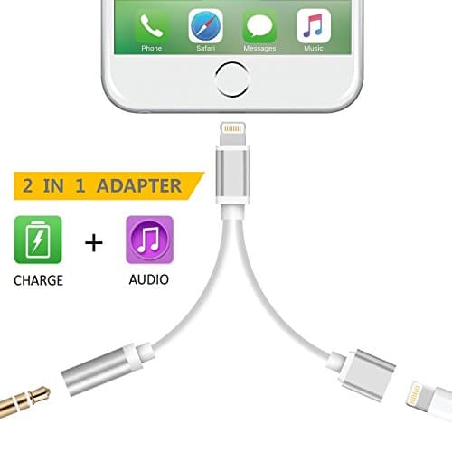 (2 PACK) Verchy iPhone 7 lightning to 3.5mm headphone jack adapter for iPhone 7/7 Plus -White (support iOS 10)