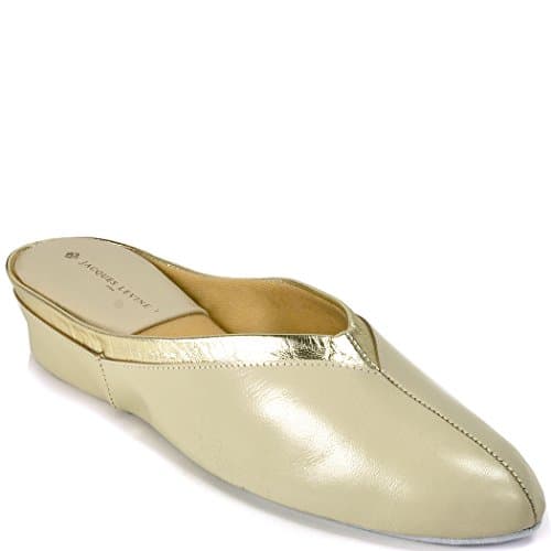 Jacques Levine #4640 Womens Wedge Slipper 8M,Bone