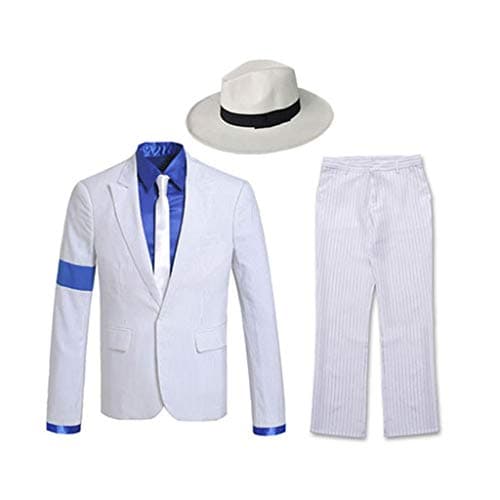 Custom Made Michael Jackson Smooth Criminal Suit Michael Jackson Cosplay Costume for Kids Adult Jacket Suit, Top+Pants+Shirt+tie+hat