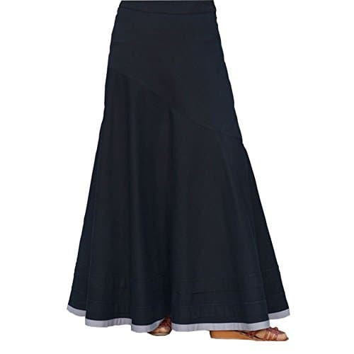 SHUKR Asymmetrical Flared Skirt (Small, Black)