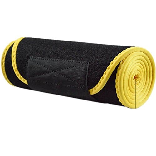 Waist Trimmer AB Belt Workout Sweat Enhancer Exercise Adjustable Wrap for Men &amp; Women,Provide Stomach,Low Back and Lumbar Support,Sweet Sweat Waist Trimmer for Men &amp; Women. (Yellow, Large)