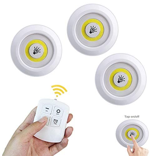 SHINEELI COB under Cabinet Light, LED Wireless Bedroom Lights with Remote Control, Dimmable Wardrobe Night Lamp for Dormitory Closet