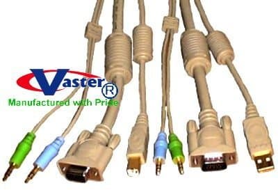 USB VGA AUDIO VIDEO COMBO CABLE, Multimedia Extension Cable Set Include USB2.0, 2 Stereo Audio & SVGA Monitor Video Cable Set. 35 Ft