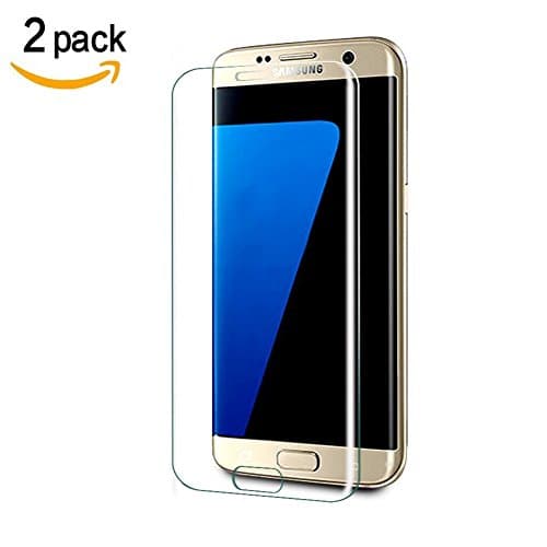 Aliga Galaxy S7 Edge Glass Screen Protector, [ 2-Pack ] 9H Hardness 2.5D Samsung Galaxy S7 Edge Tempered Glass Bubble-Free Glass Screen Protectors for Samsung Galaxy S7 Edge … (glass)