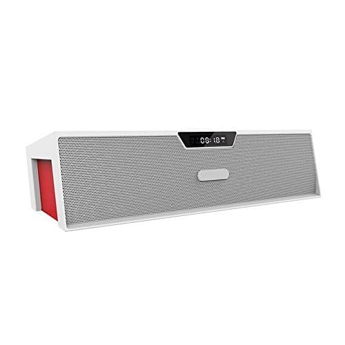 Bluetooth Speaker, Efsound Portable LED Display Alarm Clock Stereo Wireless Speaker | Built-in Mic | Micro SD Card &amp; USB Input | FM Radio Function | 3.5 mm Audio Jack - White