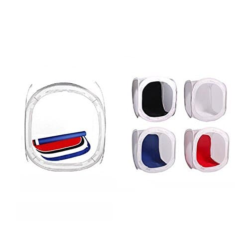 Sofoto 31-Inch Photo Studio Light Tent Light Cube Diffusion Soft Box With 4 Colors Chroma Key Backdrops (Red Blue Black White) for Photography PT01 31inch