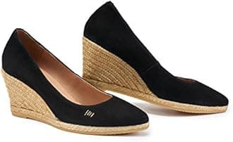 VISCATA Handmade in Spain Roses Suede 2.75-inch Elegant Style, Slip-on Wedge Pump, Espadrilles Heel