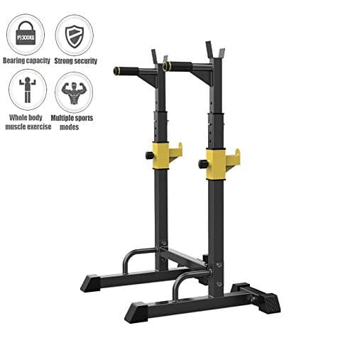 Grist CC Adjustable Squat Rack Weight Lifting Stand, Multifunction Barbell Dumbbell Stand with Strength Training, Bodybuilding Sturdy Durable for Gym Household