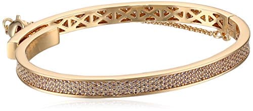 EDDIE BORGO Extra Thin Safety Chain Pave Bangle Bracelet
