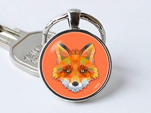 Fox Keychain Fox Keyring, Fox Jewelry, Red Fox Key Ring, Animal Keychain, Animal Art Key Ring