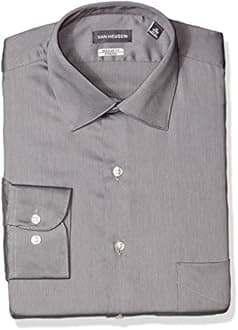 Van HeusenMen's Dress Shirts Regular Fit Lux Sateen Stretch Solid