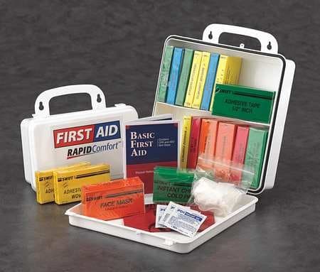 First Aid Kit, Unitized, White, 62Pcs, 3 Ppl