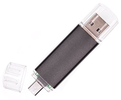 Uactor 1pcs 16GB OTG Micro USB 2.0 Flash Drive 2 in 1 16G Memory Stick Pen Thumb Shaped for Cell Phones &amp; Tablet PCs Black