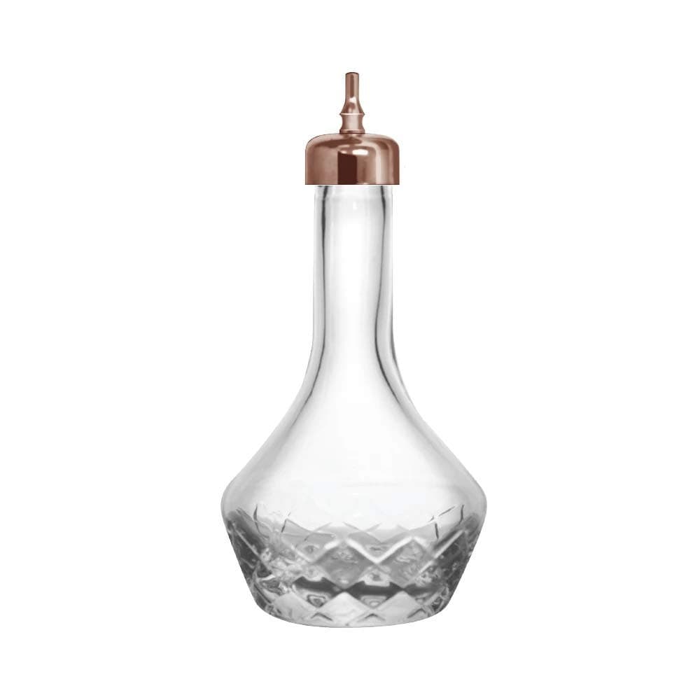 Uber Bar Tools. Bitters Bottle. Copper Top, Patterned Glass. Cocktails, Drinks. 90mL Capacity