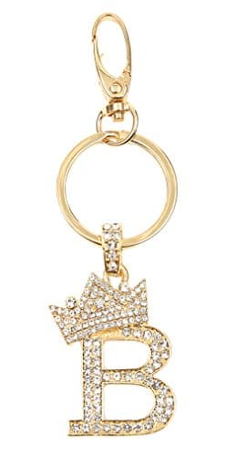 Sometheme SpecialRhinestone Stud Initial Letter Charm Keychain, Key Ring, Bag Charm