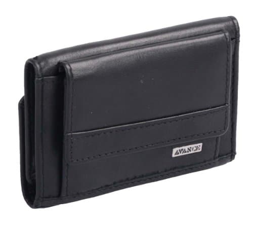 Avanco Women's Leather Mini-Wallet 3.5 x 2.4 x 0.6 inch Black