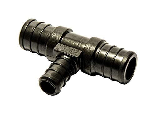 Ecopoly32826 PEX Tee, 3/4" x 3/4" x 1/2", 0.75" ID, Crimp, Plastic (Pack of 5)