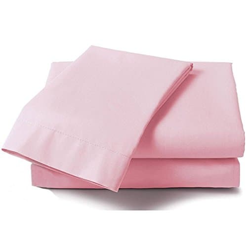 Pink Solid (42"X80") RV Bunk Size Ultra Soft Natural 4 PCs Bed Sheet Set 16" Deep Elastic All Round 100% Cotton 400-Thread-Count Extremely Stronger Durable By Aashi
