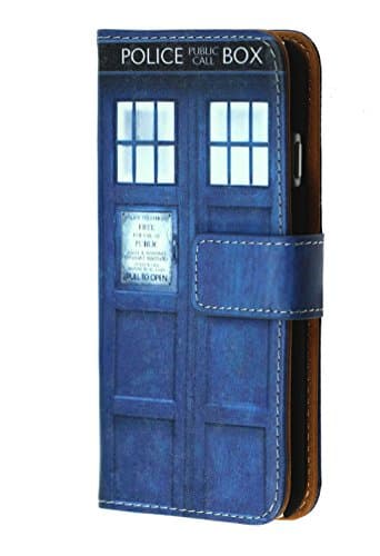iPhone 6s Plus Wallet Case, CASEVEREST Leather Slim Book Wallet Case with Cash Card Slots Flip Cover &amp; Kickstand Folio Cover Tardis Blue Police Call Box Pattern Pouch for iPhone 6 Plus Doctor Who