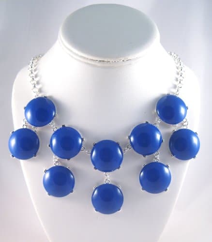 New Bubble Statement Necklace with Large 1" Diameter Cobalt Blue Stones